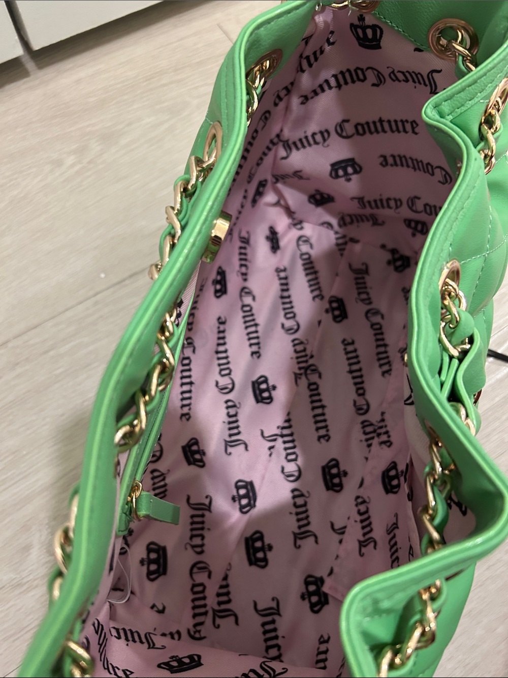 Juicy Couture Exclusive "Fashion Icon" Bucket Bag in Retro Green - Picture 12 of 13